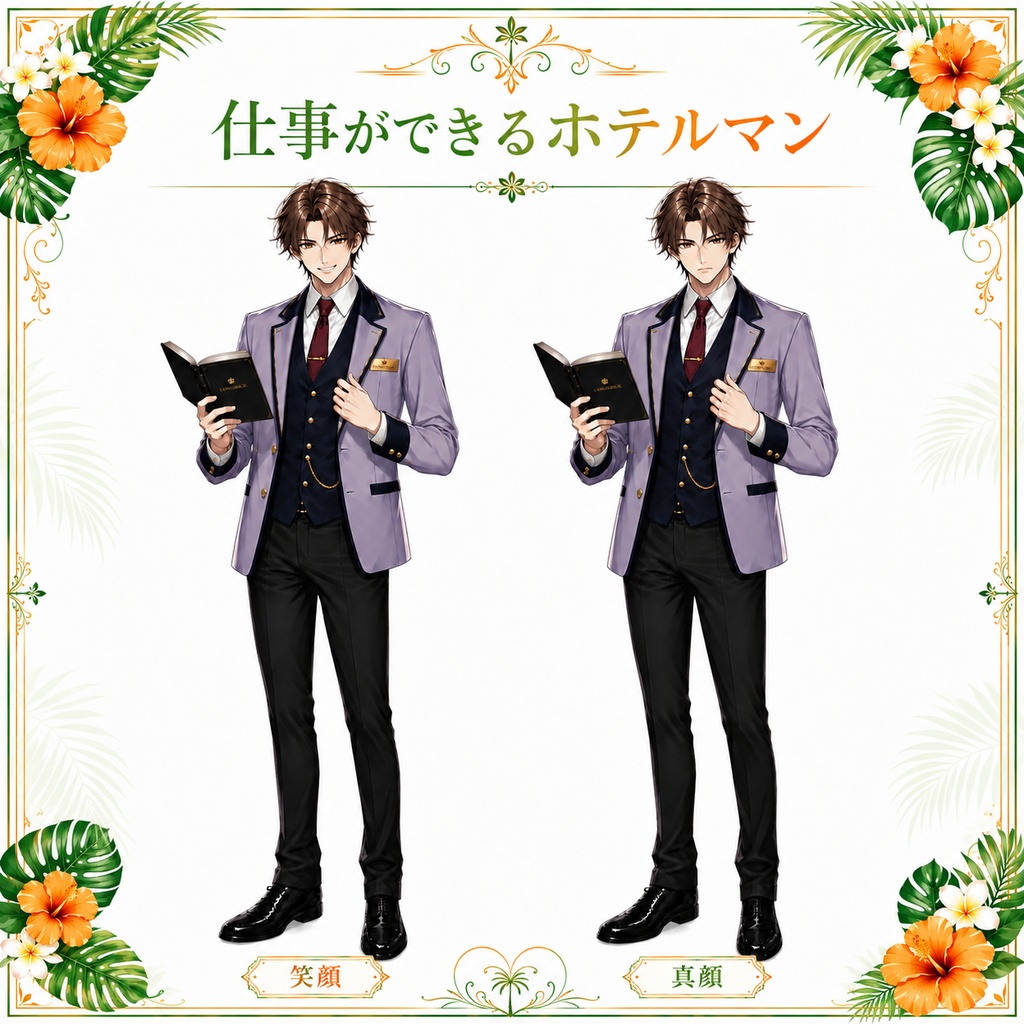 【立ち絵素材32】【無料】仕事ができるホテルマン・ホテリエ