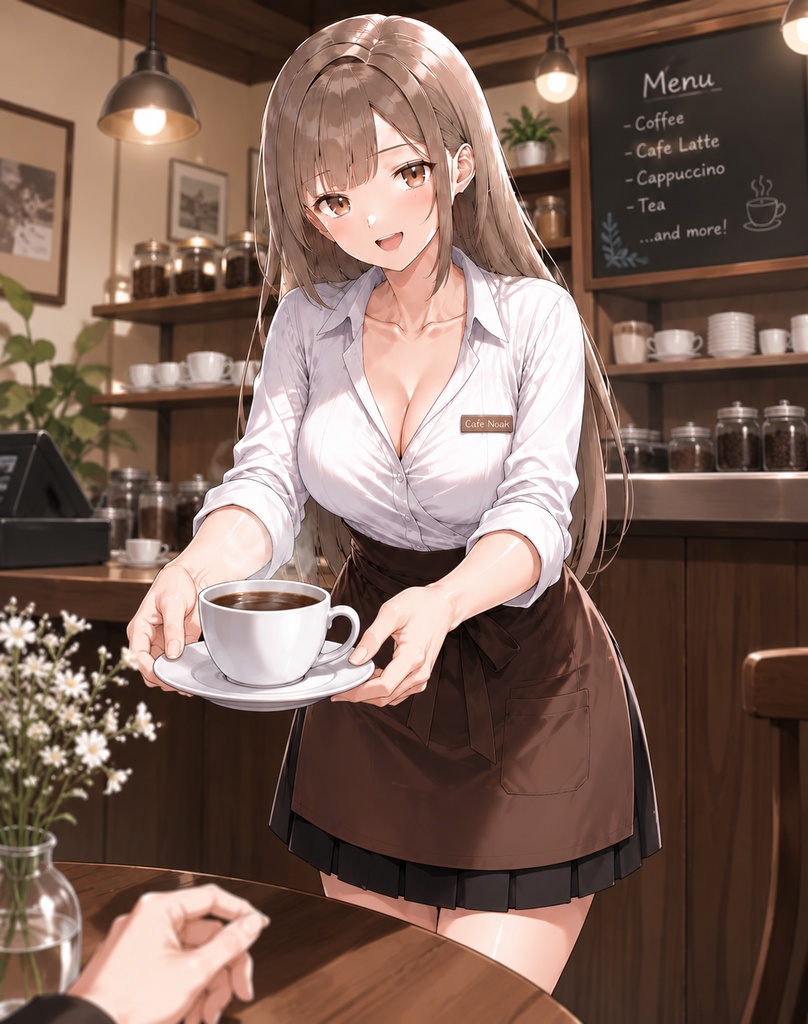【立ち絵素材94】ナチュラルで優しい穏やかなお姉さん【おまけ:カフェ店員衣装】