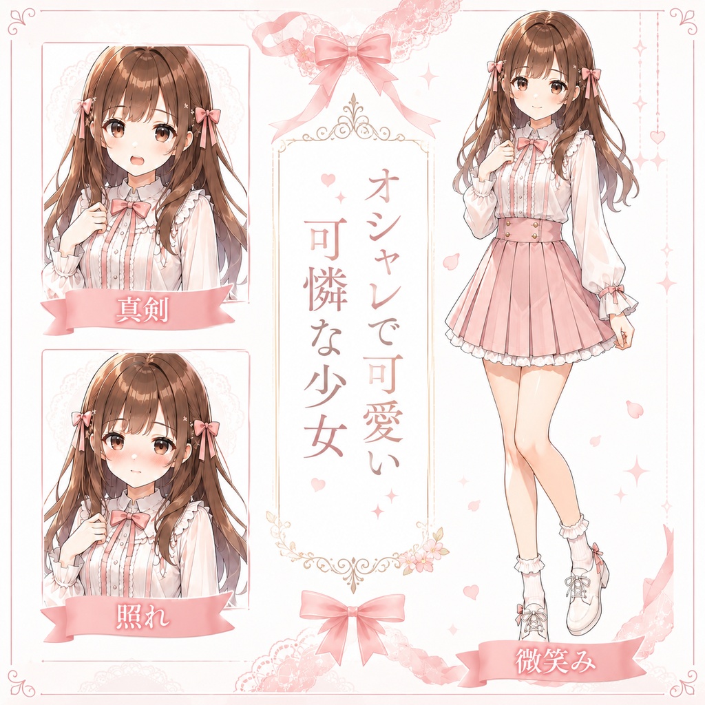 【立ち絵素材100】オシャレで可愛い可憐な少女