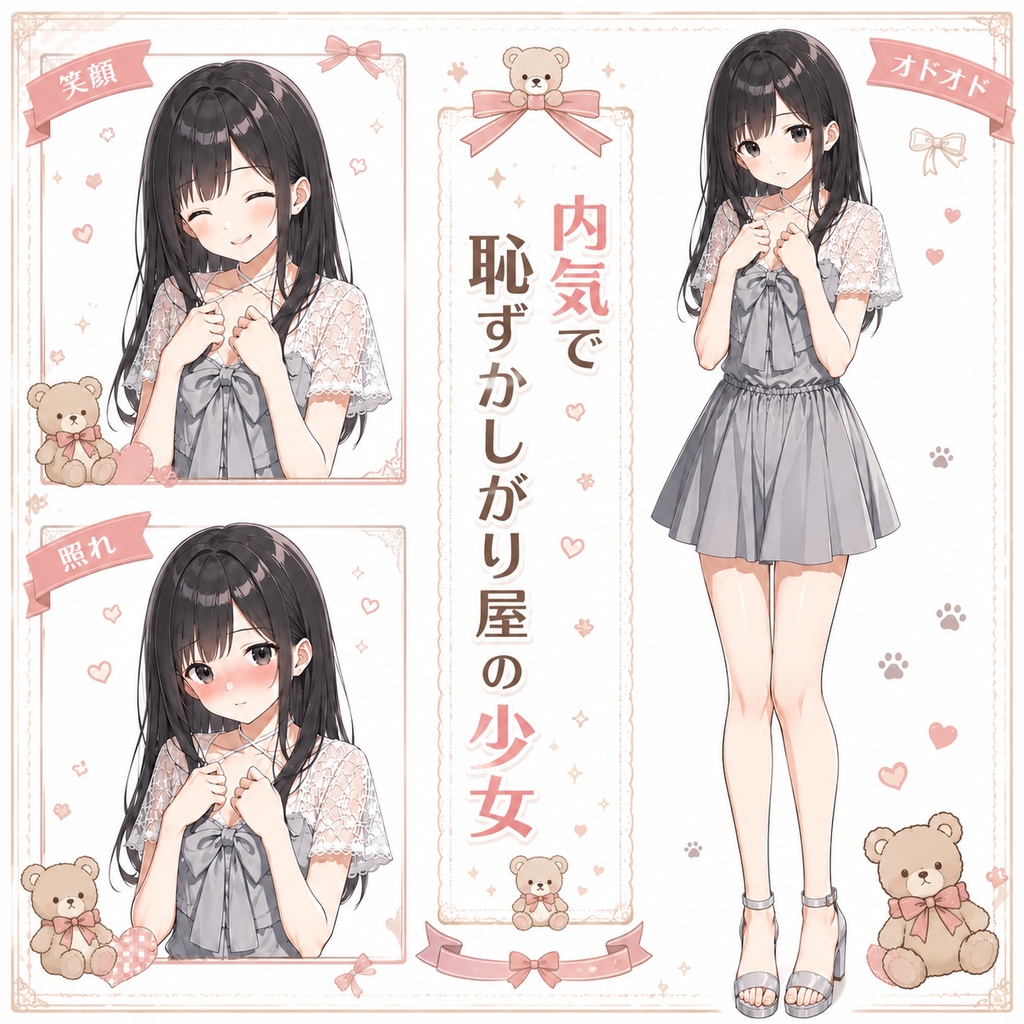 【立ち絵素材101】内気で恥ずかしがり屋の少女