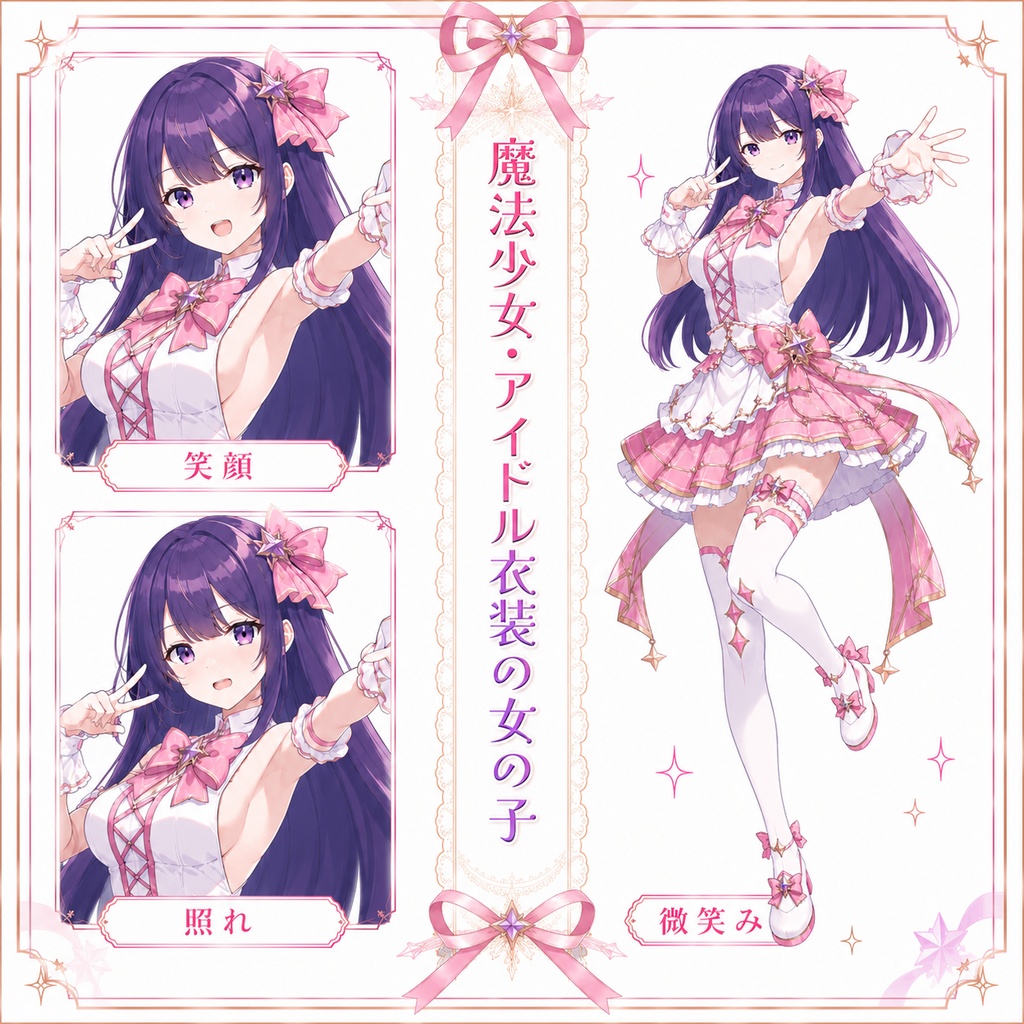 【立ち絵素材125】魔法少女・アイドル衣装の女の子