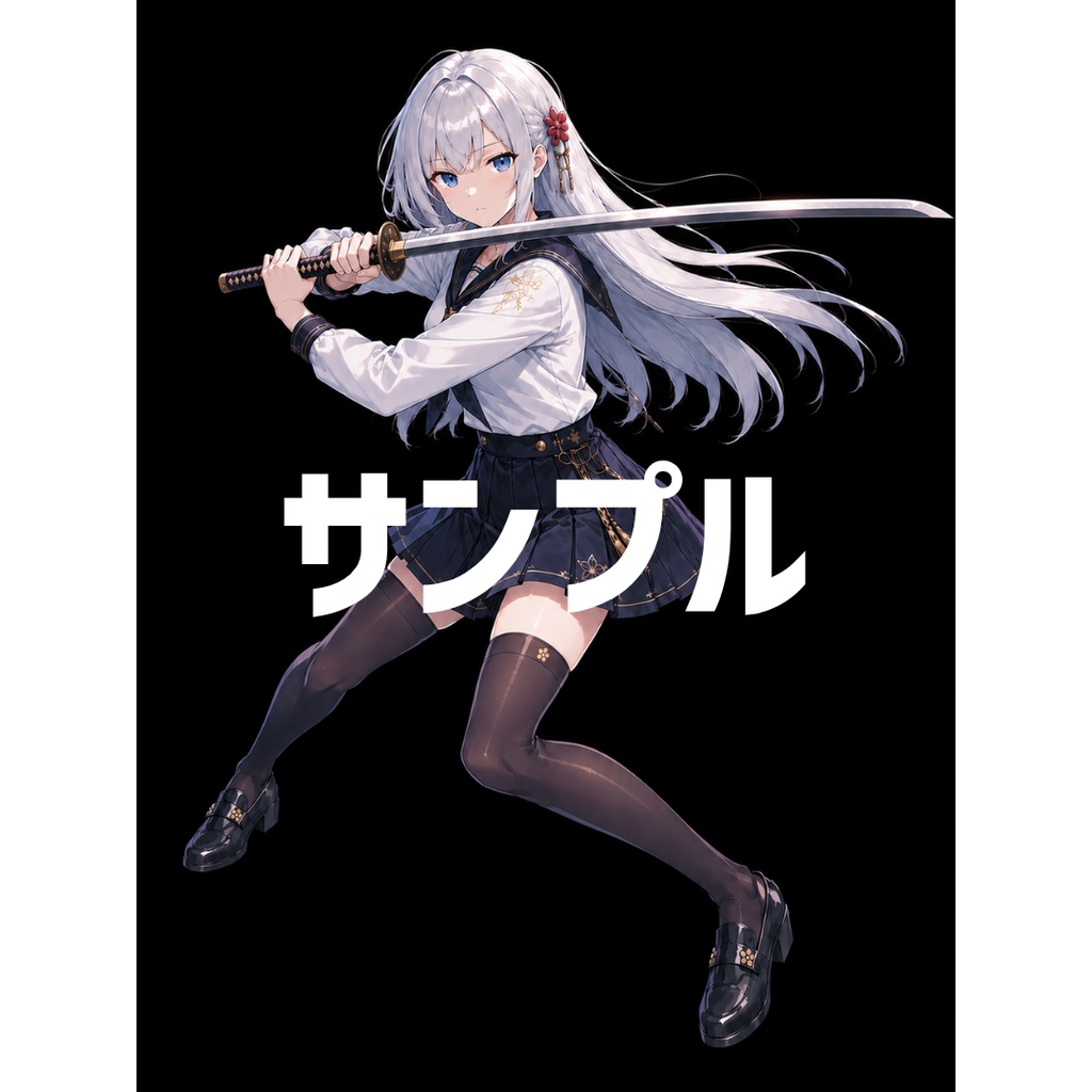 【立ち絵素材125】クールな黒髪セーラー服の女子高生