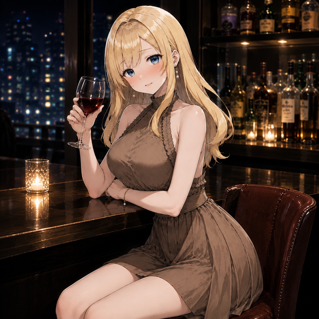 【立ち絵素材153】オシャレな大人コーデのワンピース