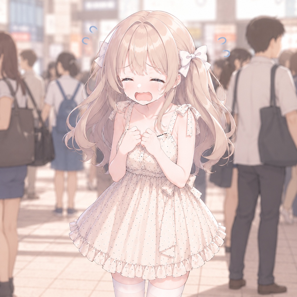 【立ち絵素材156】ツインテールのロリ系内気なおどおど少女