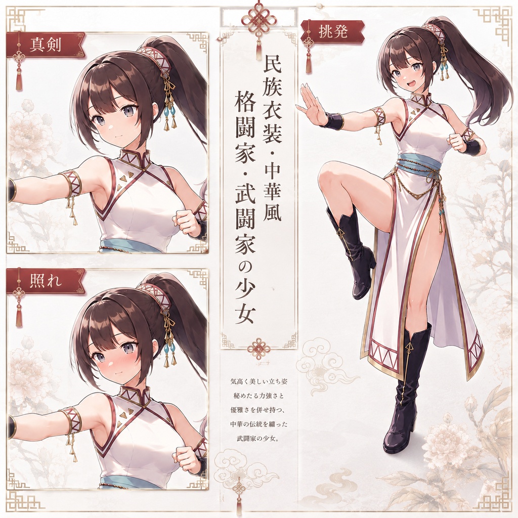 【立ち絵素材160】格闘家・武闘家の少女