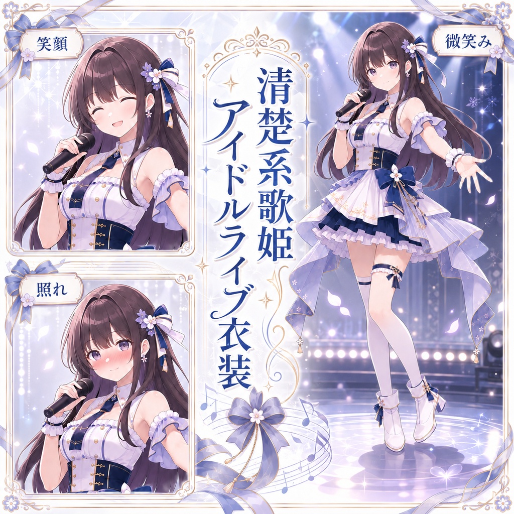 【立ち絵素材172】清楚系歌姫アイドルライブ衣装