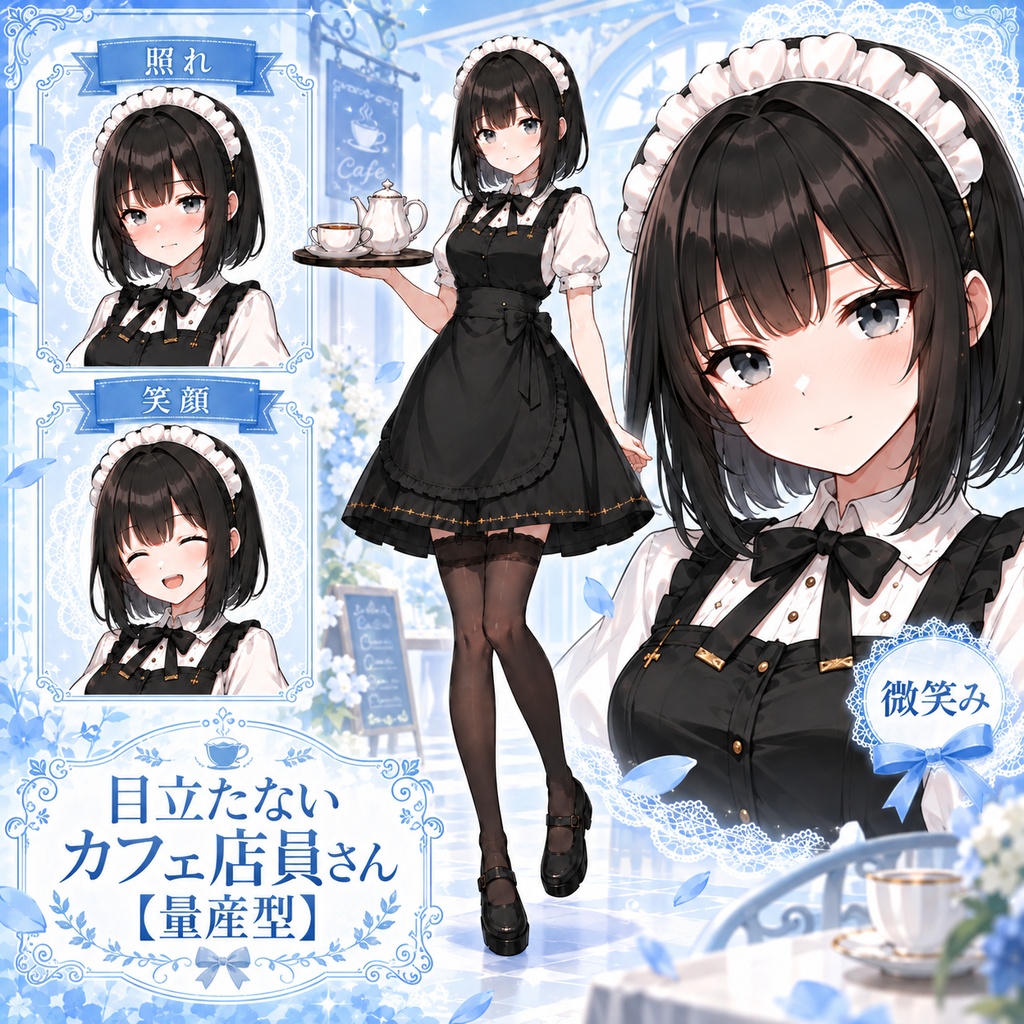 【立ち絵素材178】喫茶店・カフェ店員の女の子【量産型】