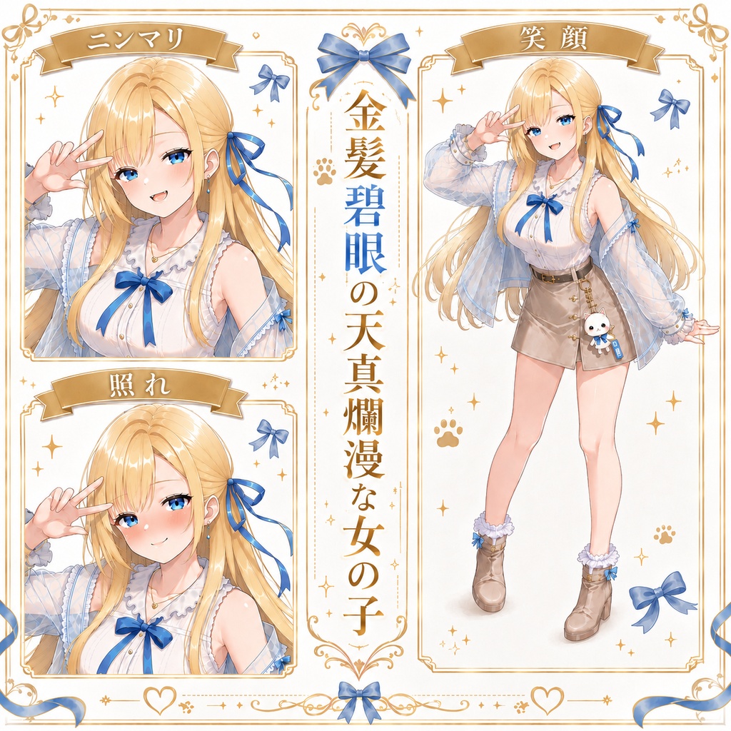 【立ち絵素材181】金髪碧眼の天真爛漫な女の子