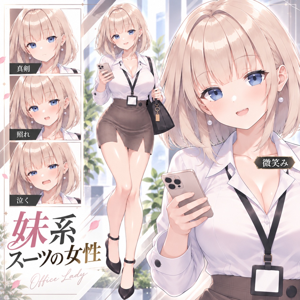 【立ち絵素材181】妹系スーツの女性