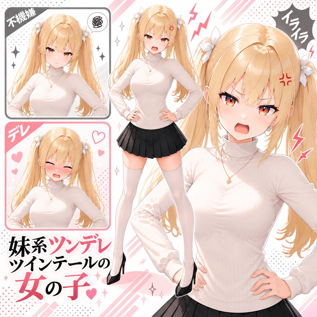 【立ち絵素材191】妹系ツンデレツインテールの女の子