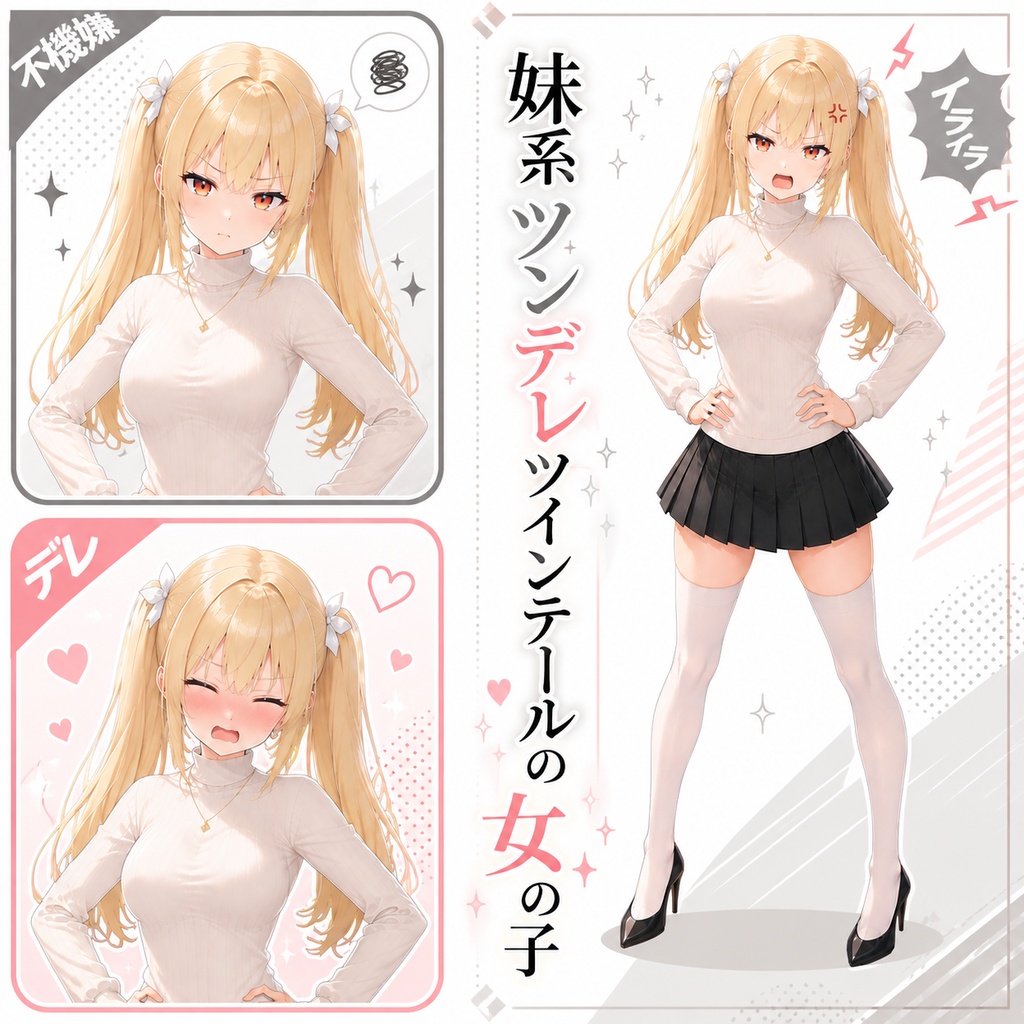 【立ち絵素材191】妹系ツンデレツインテールの女の子