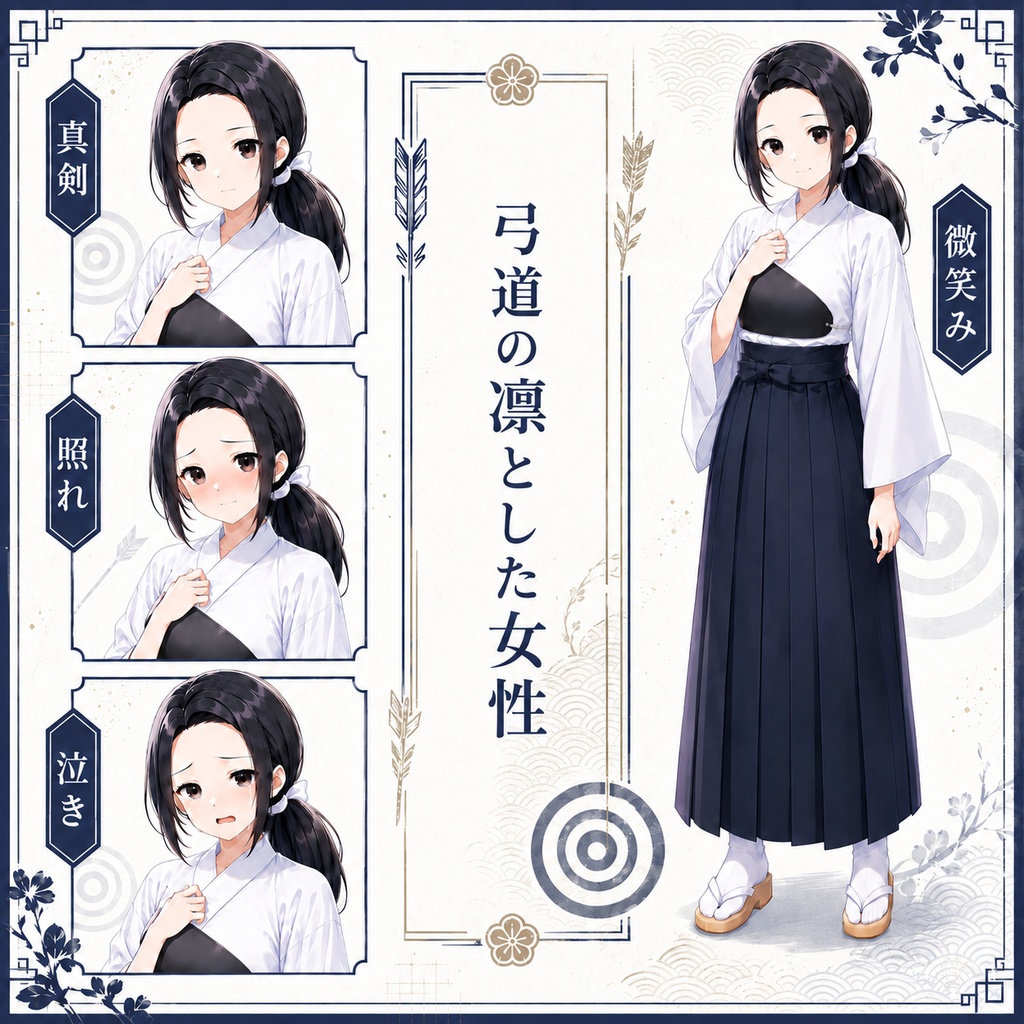 【立ち絵素材192】弓道を嗜む凛とした女性