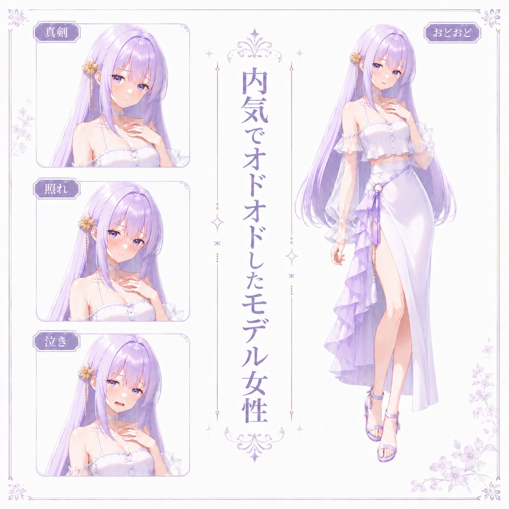【立ち絵素材193】内気でおどおどしたモデル女性