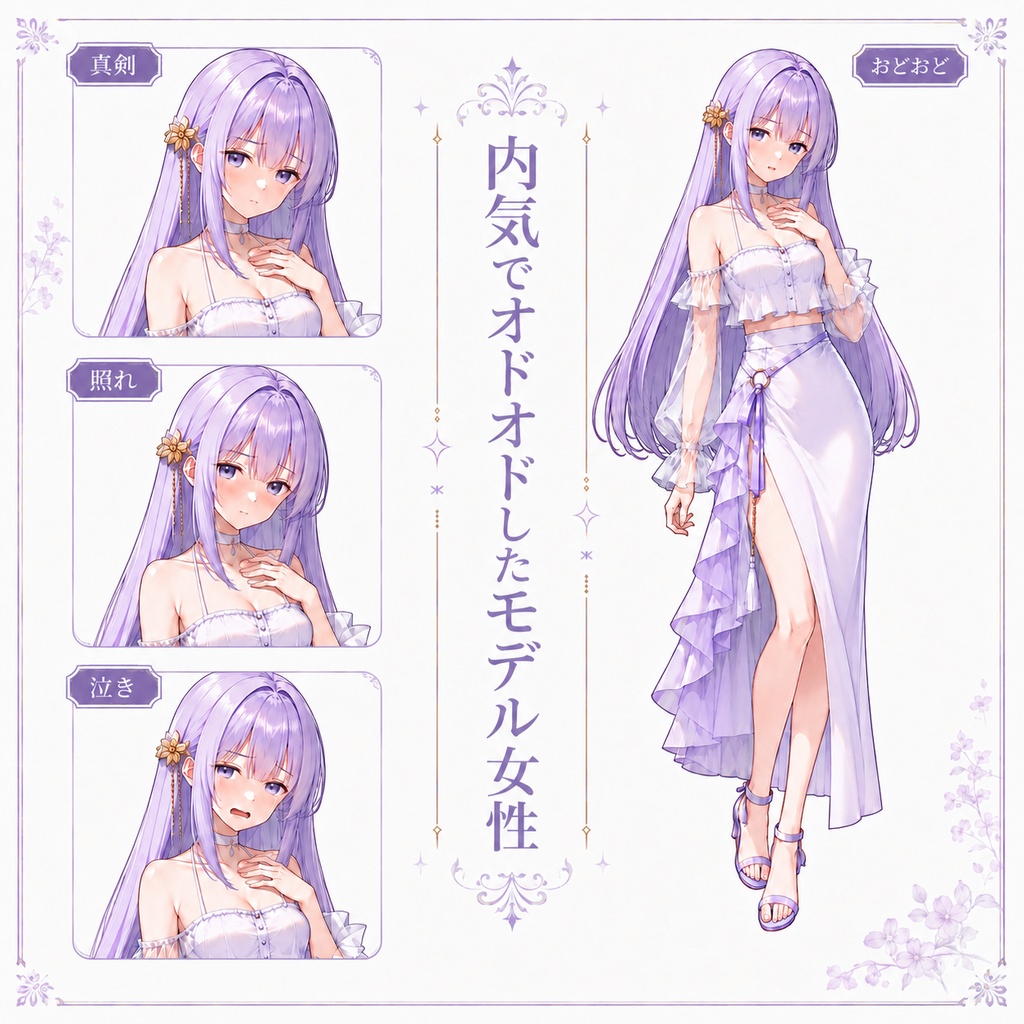 【立ち絵素材193】内気でおどおどしたモデル女性