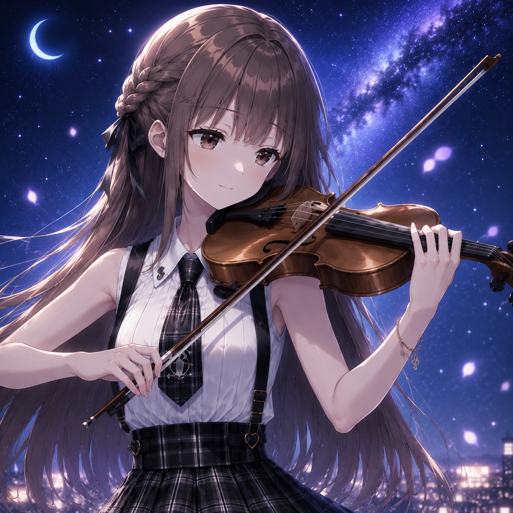 【立ち絵素材194】ヴァイオリニスト・音楽演奏の少女