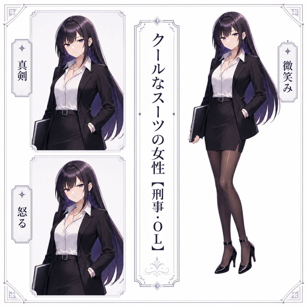 【立ち絵素材209】クールなスーツの女性【刑事・OL】
