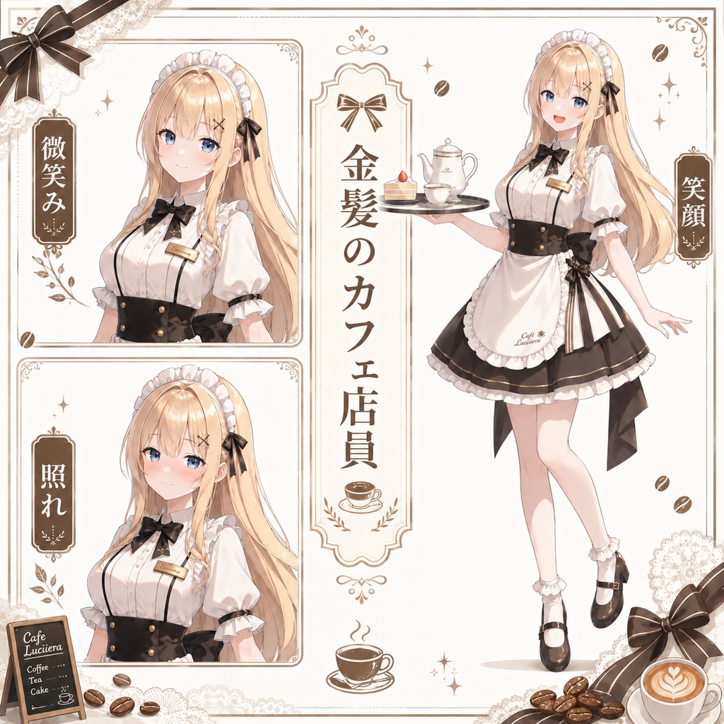 【立ち絵素材211】金髪のカフェ店員