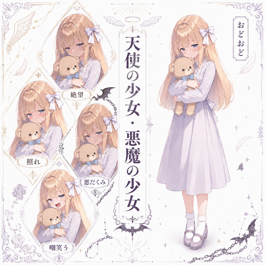 【立ち絵素材216】天使の少女・悪魔の少女