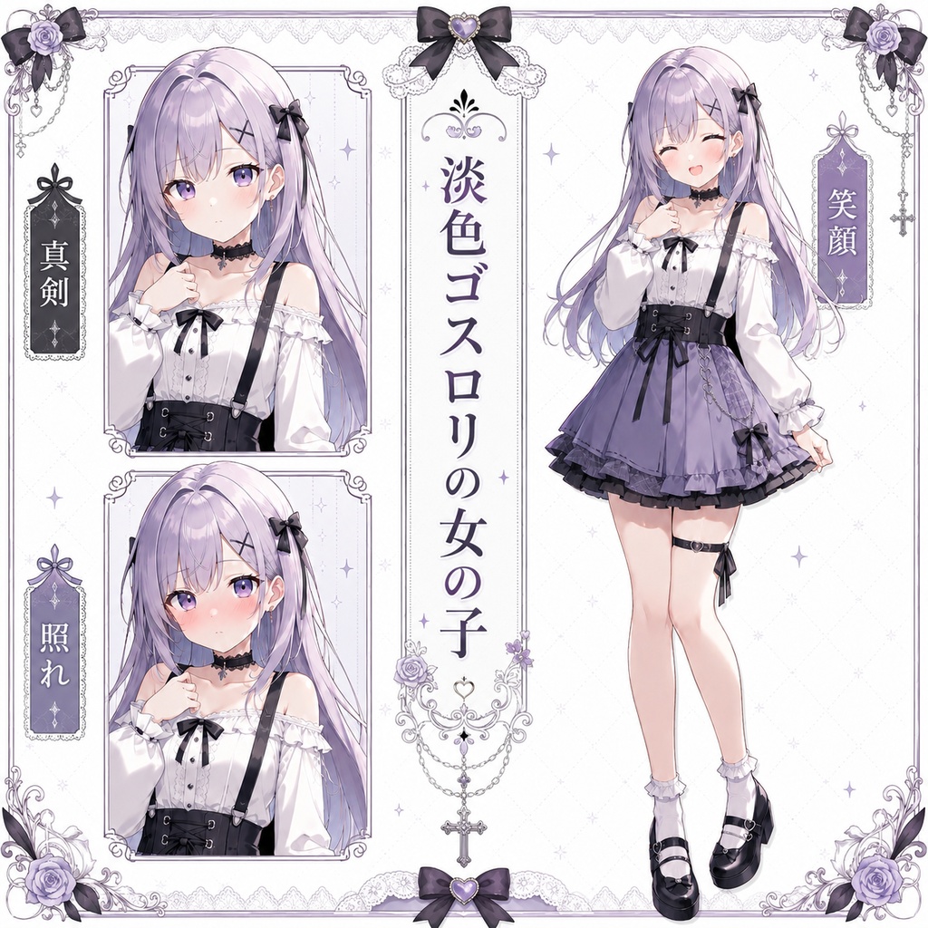 【立ち絵素材217】淡色ゴスロリの女の子