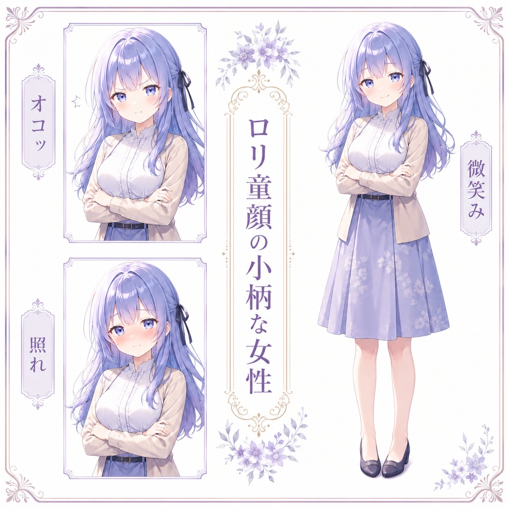 【立ち絵素材222】ロリ童顔の小柄な女性