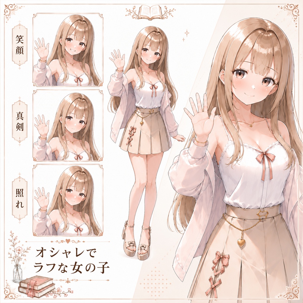 【立ち絵素材247】オシャレでラフな女の子