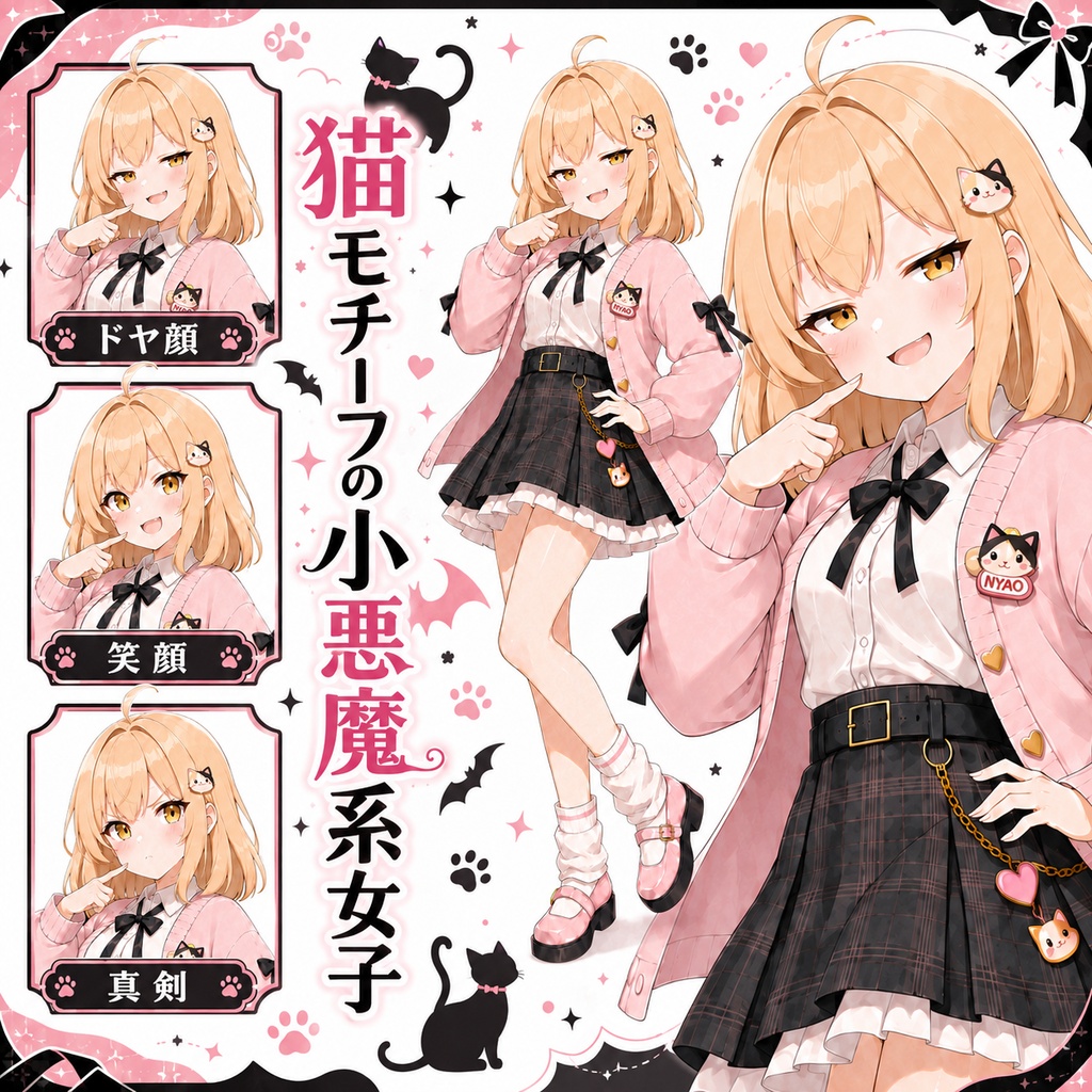 【立ち絵素材260】猫モチーフの小悪魔系女子