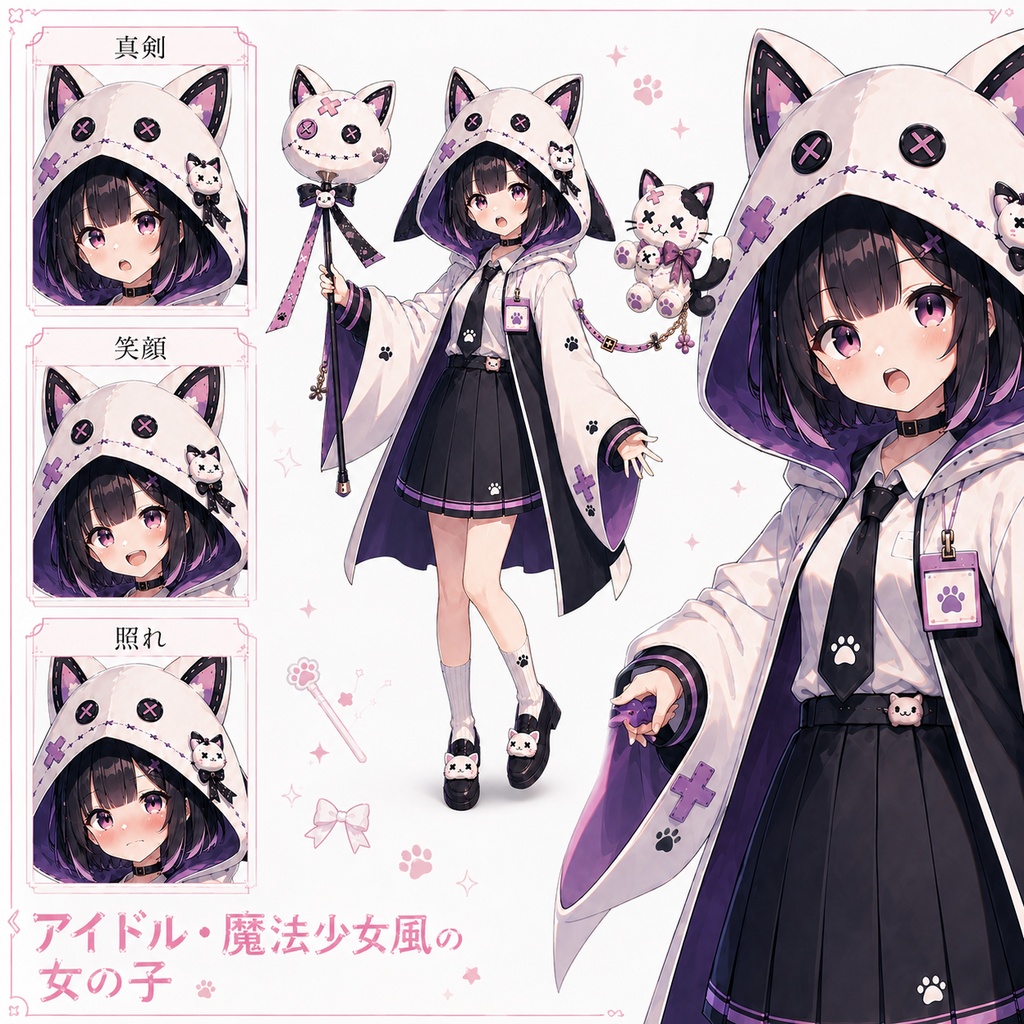 【立ち絵素材261】アイドル・魔法少女風の女の子