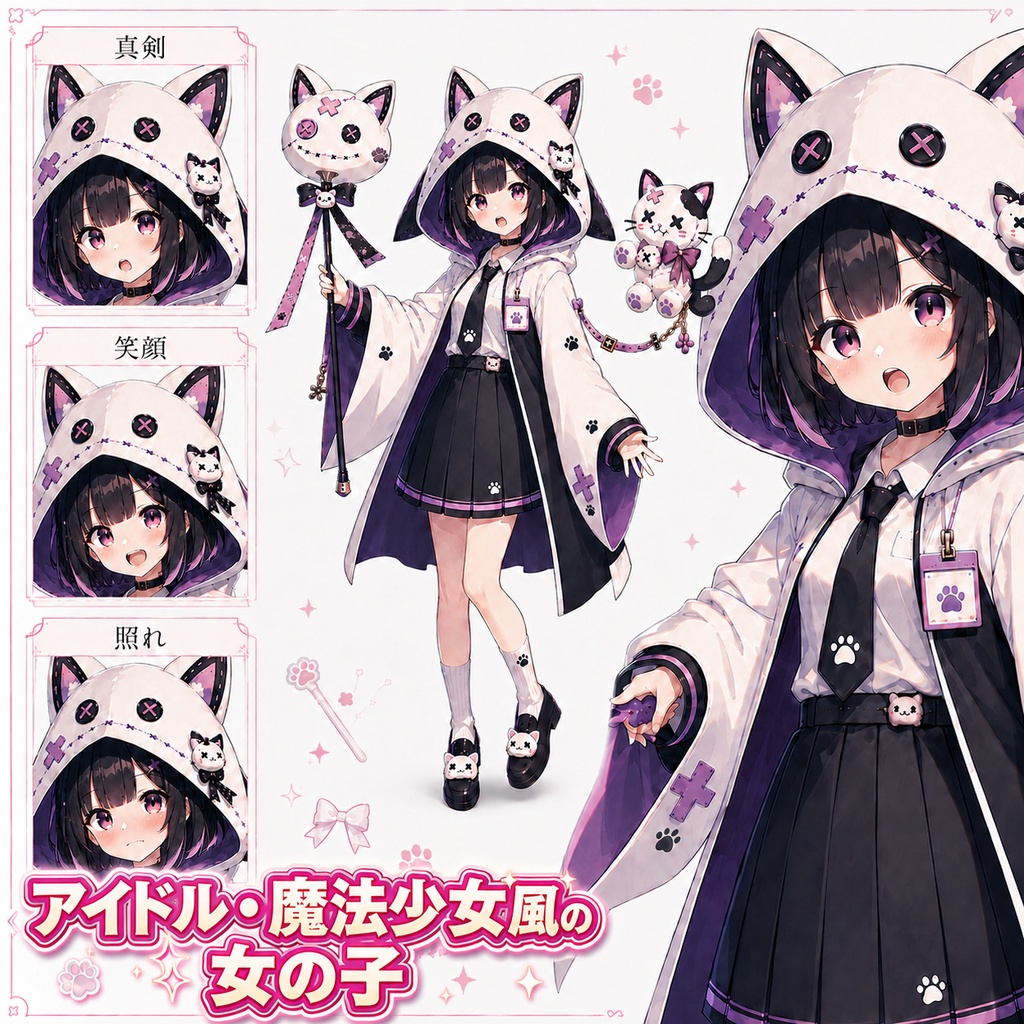 【立ち絵素材261】アイドル・魔法少女風の女の子