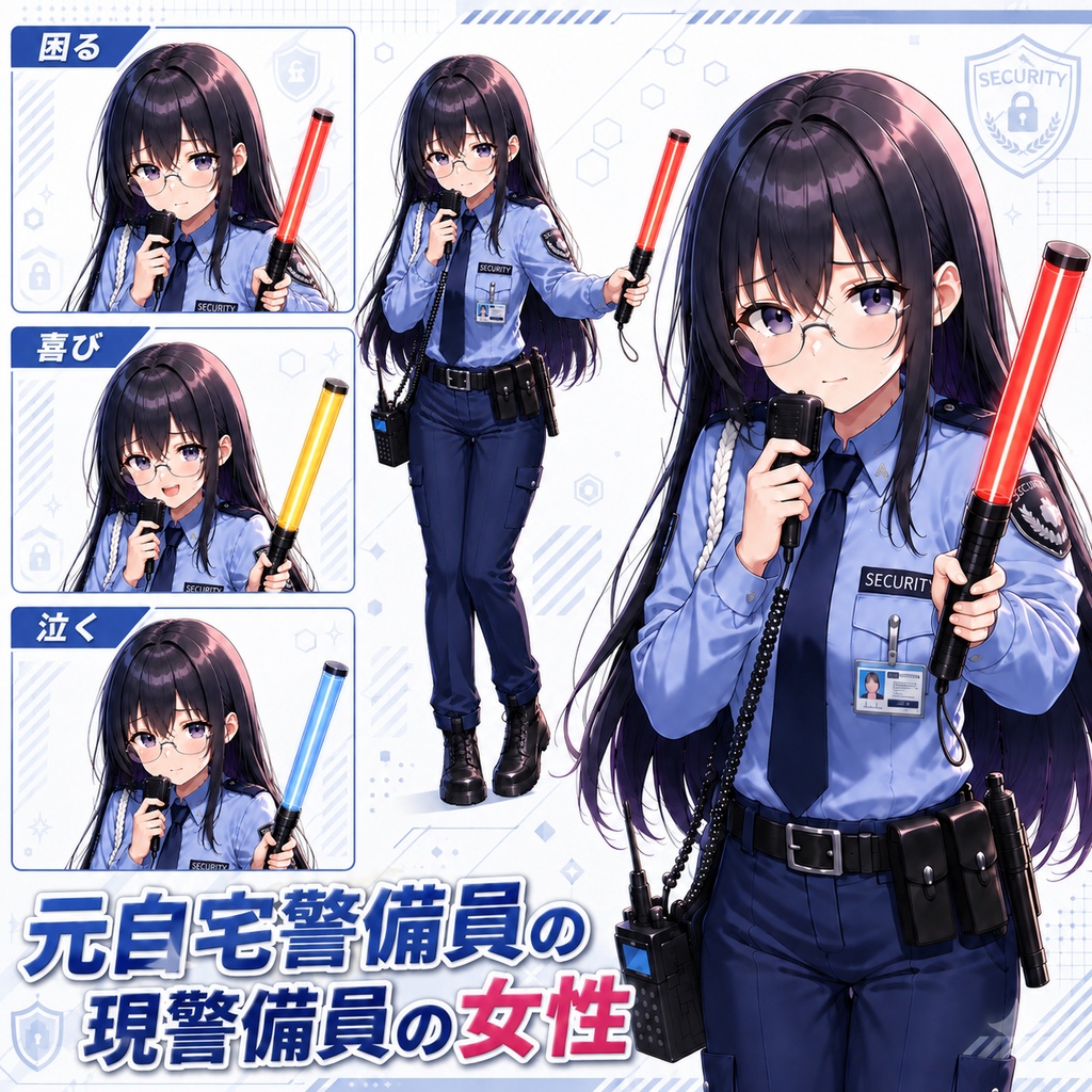 【立ち絵素材265】元自宅警備員の現警備員の女性