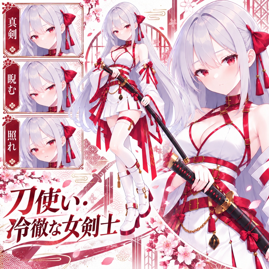 【立ち絵素材273】刀使い・冷徹な女剣士