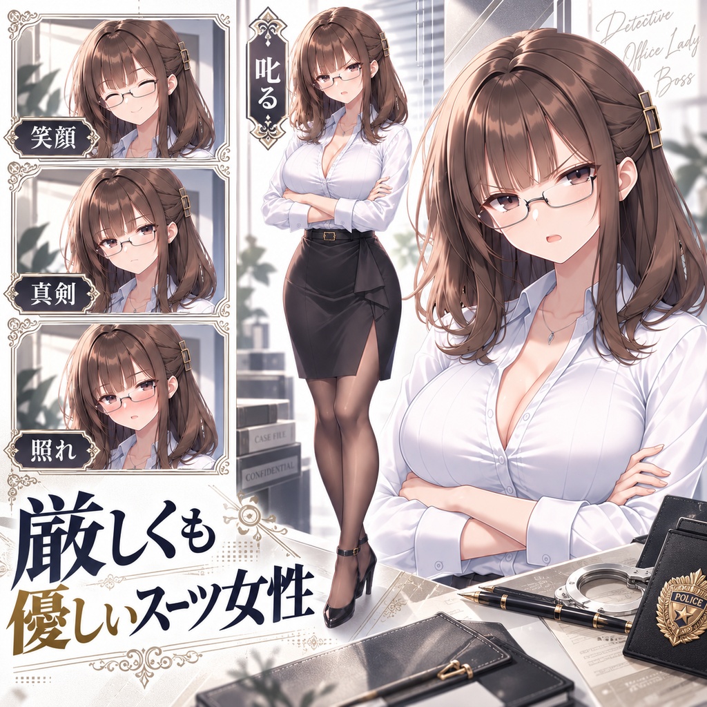 【立ち絵素材278】厳しくも優しいスーツ女性