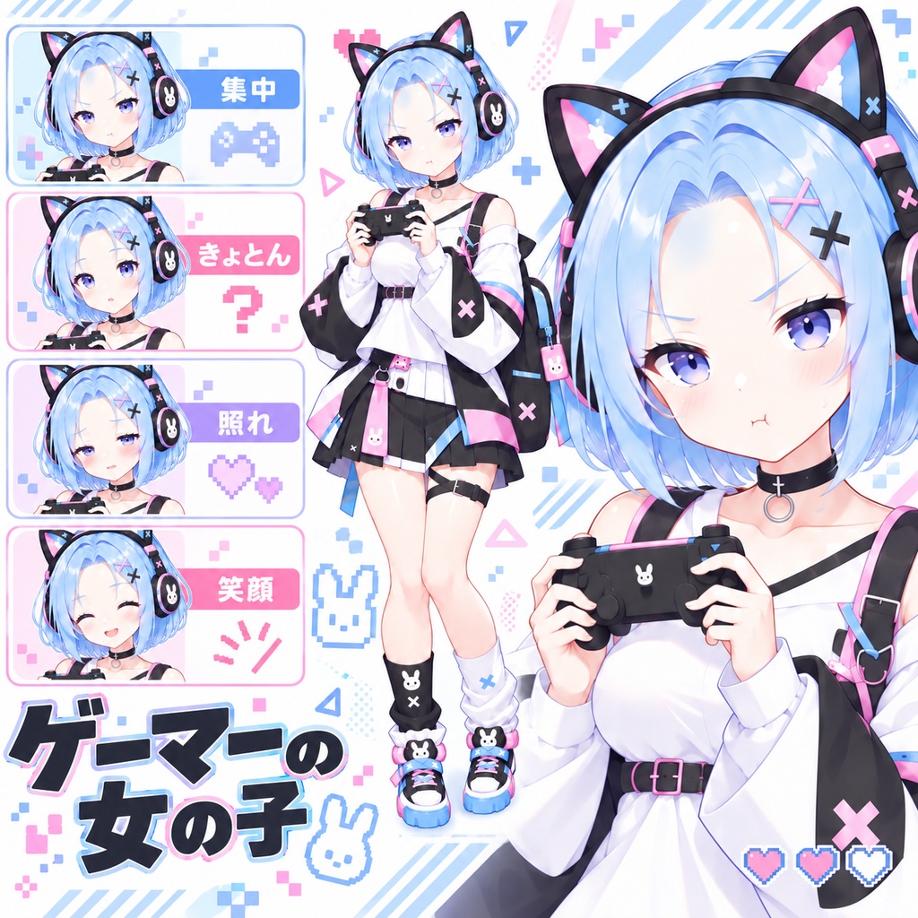 【立ち絵素材290】ゲーマーの女の子