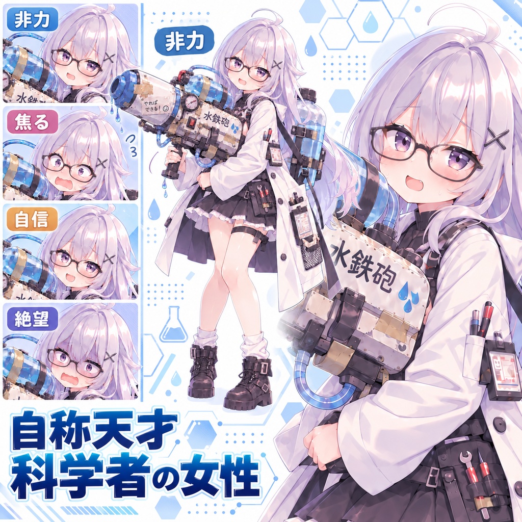 【立ち絵素材294】称天才科学者の女性