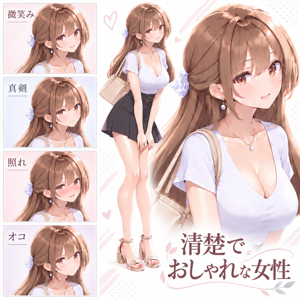 【立ち絵素材302】清楚でおしゃれな女性