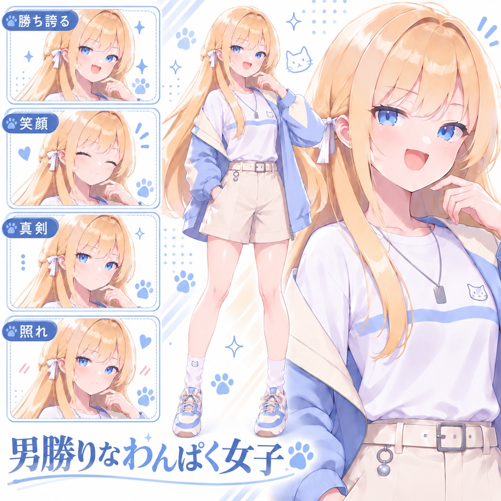 【立ち絵素材311】【無料】男勝りなわんぱく女子