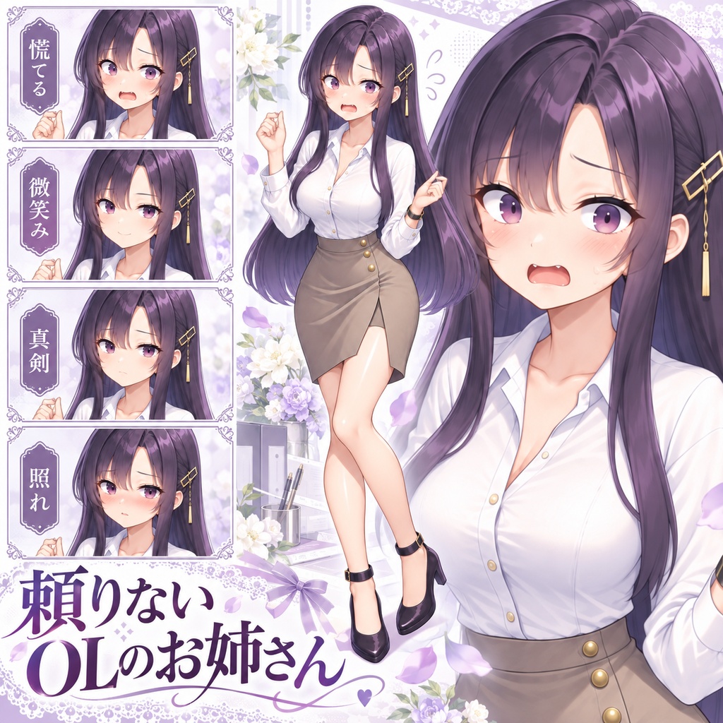 【立ち絵素材328】頼りないOLのお姉さん