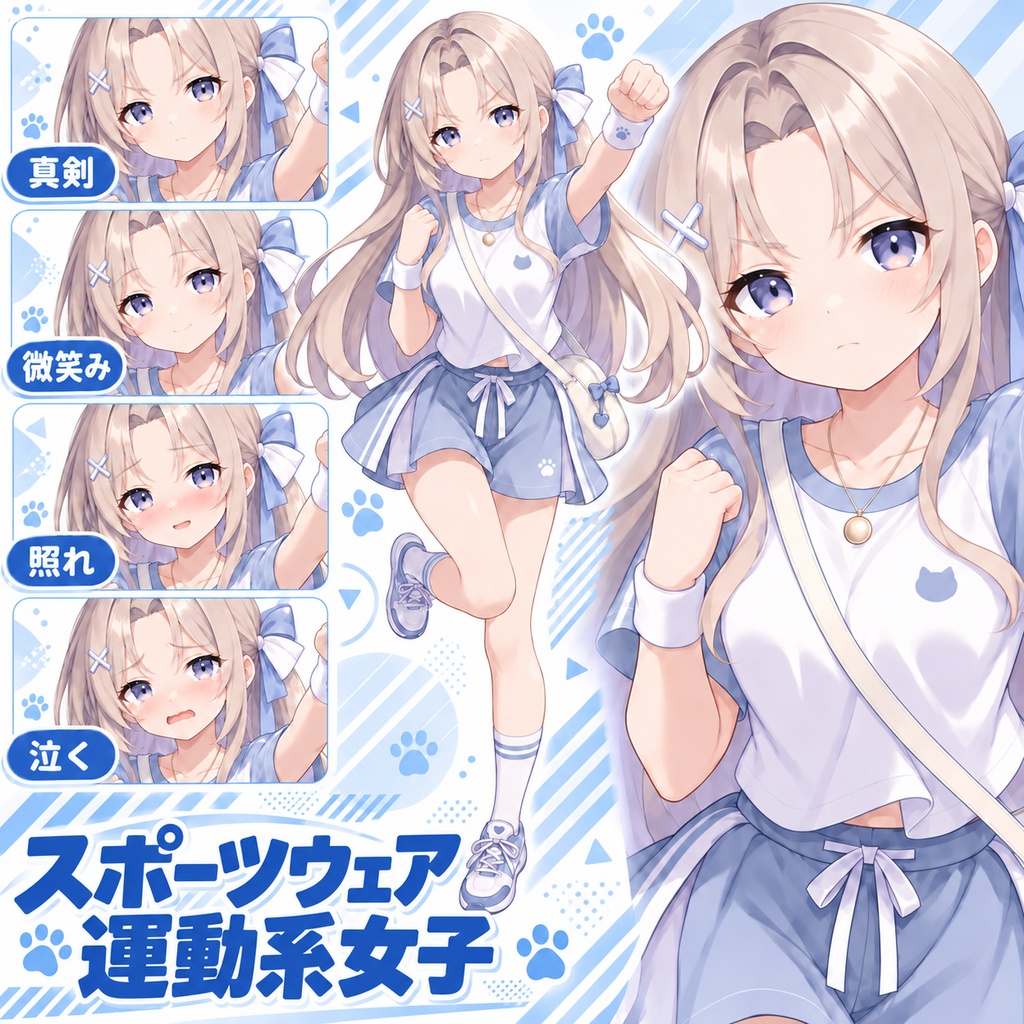 【立ち絵素材332】スポーツウェア運動系女子
