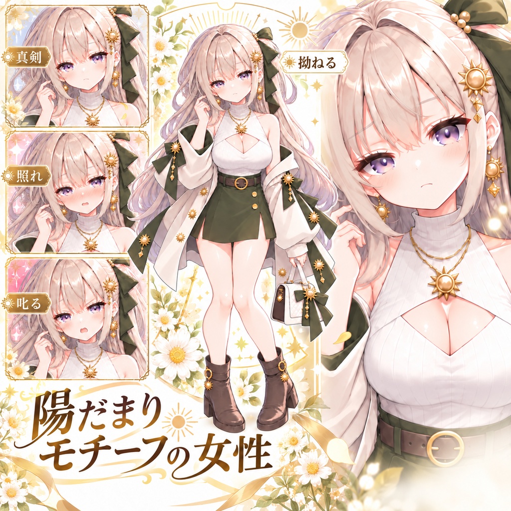 【立ち絵素材337】陽だまりモチーフの女性