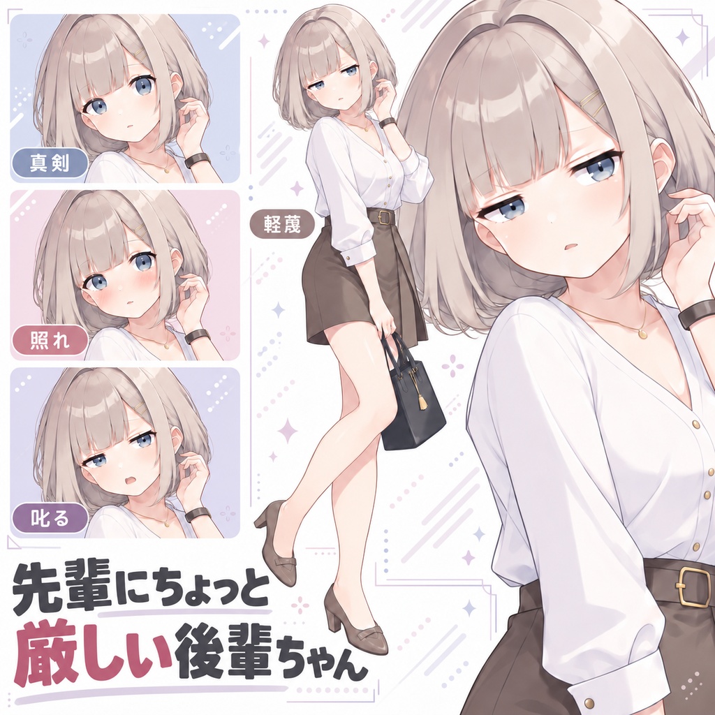【立ち絵素材340】先輩にちょっと厳しい後輩ちゃん