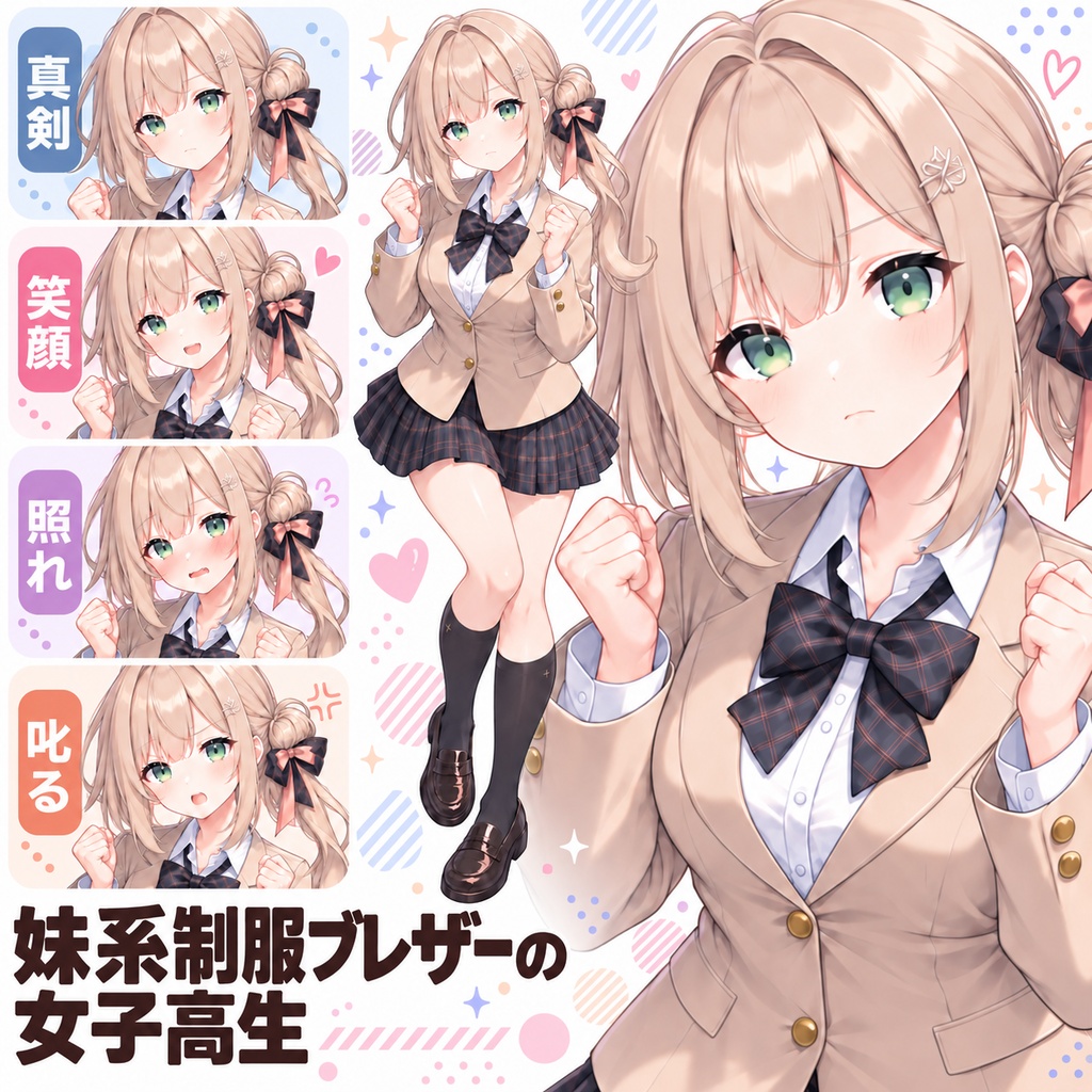【立ち絵素材344】妹系制服ブレザーの女子高生