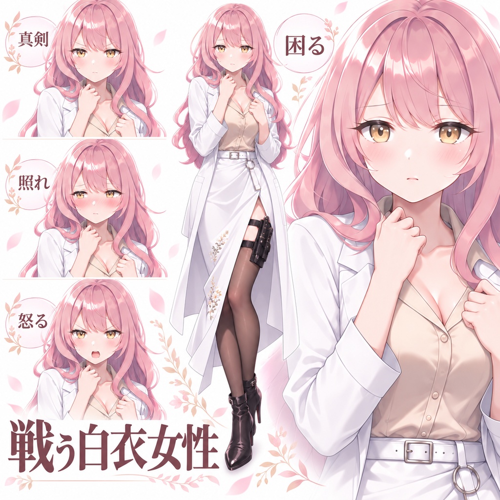 【立ち絵素材360】戦う白衣女性
