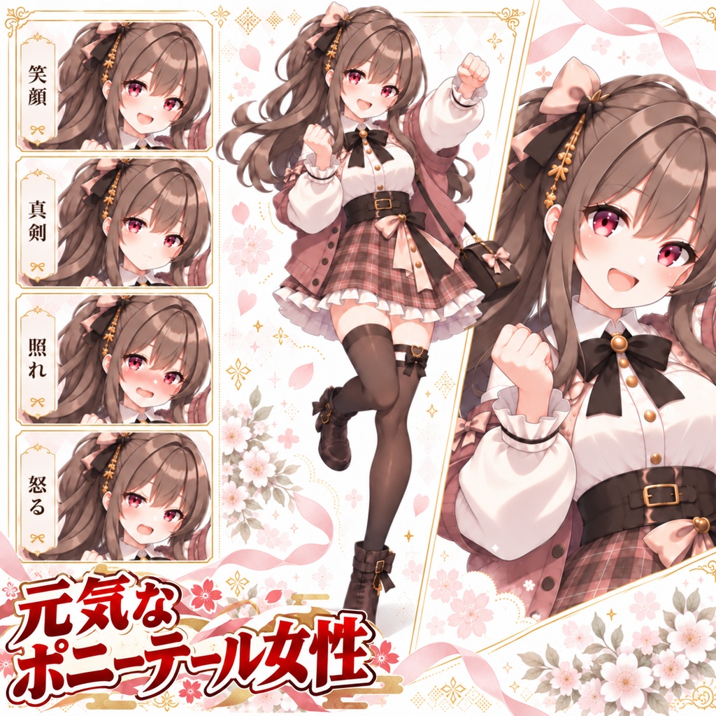 【立ち絵素材365】元気なポニテール女性
