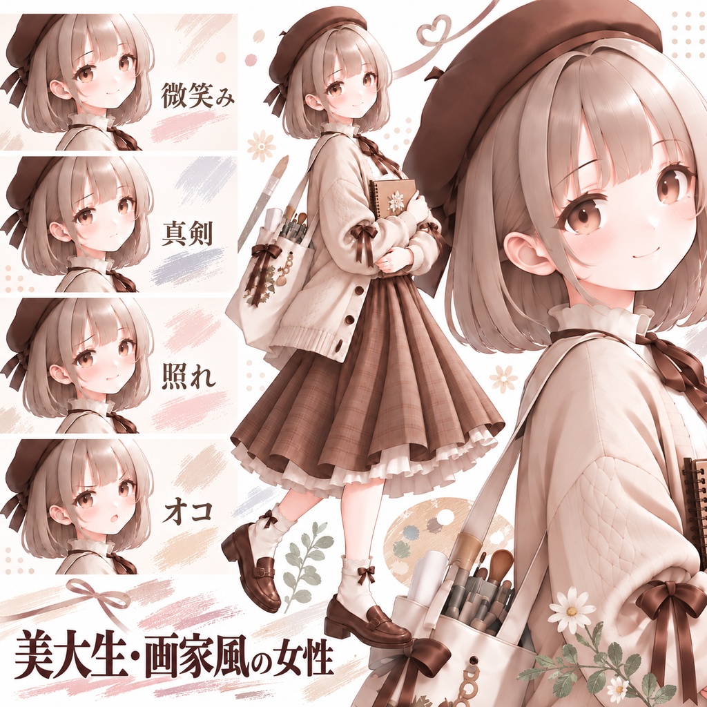 【立ち絵素材377】美大生・画家風の女性
