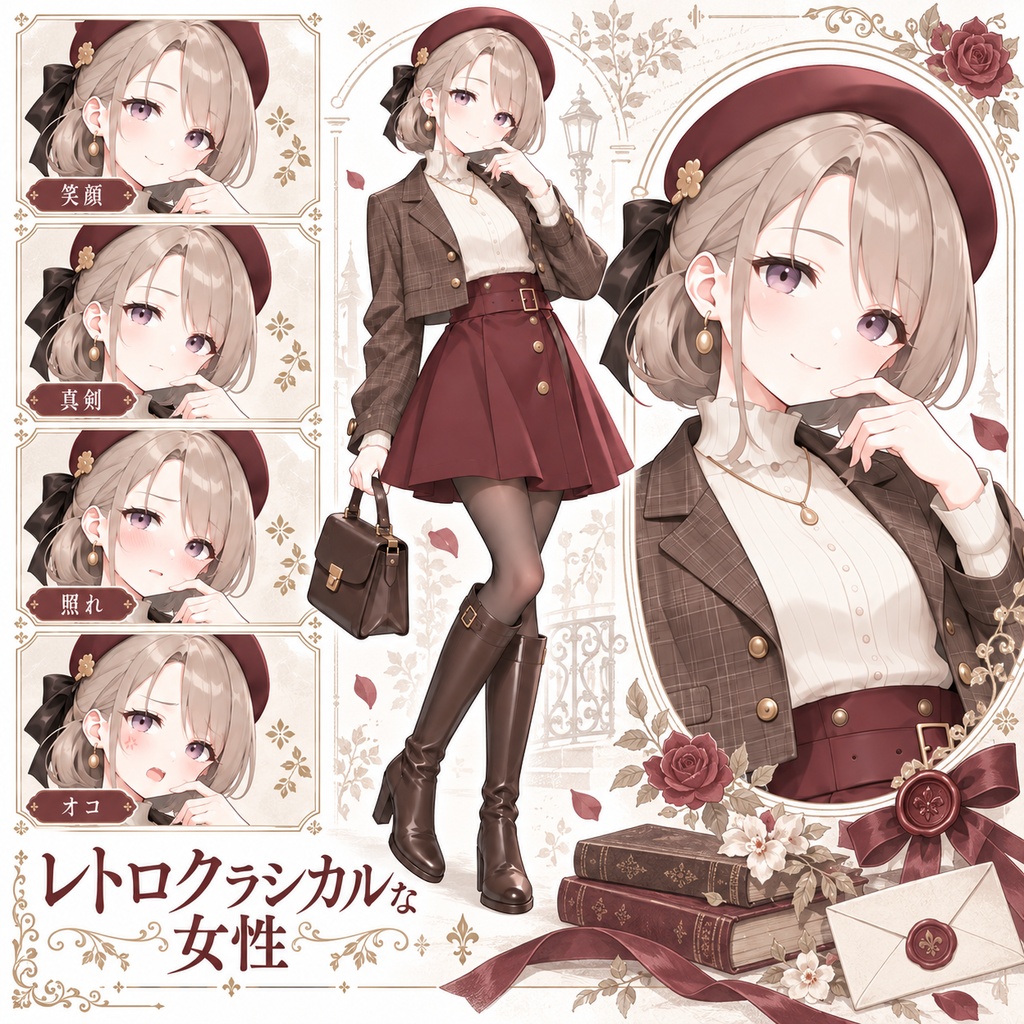 【立ち絵素材395】レトロクラシカルな女性