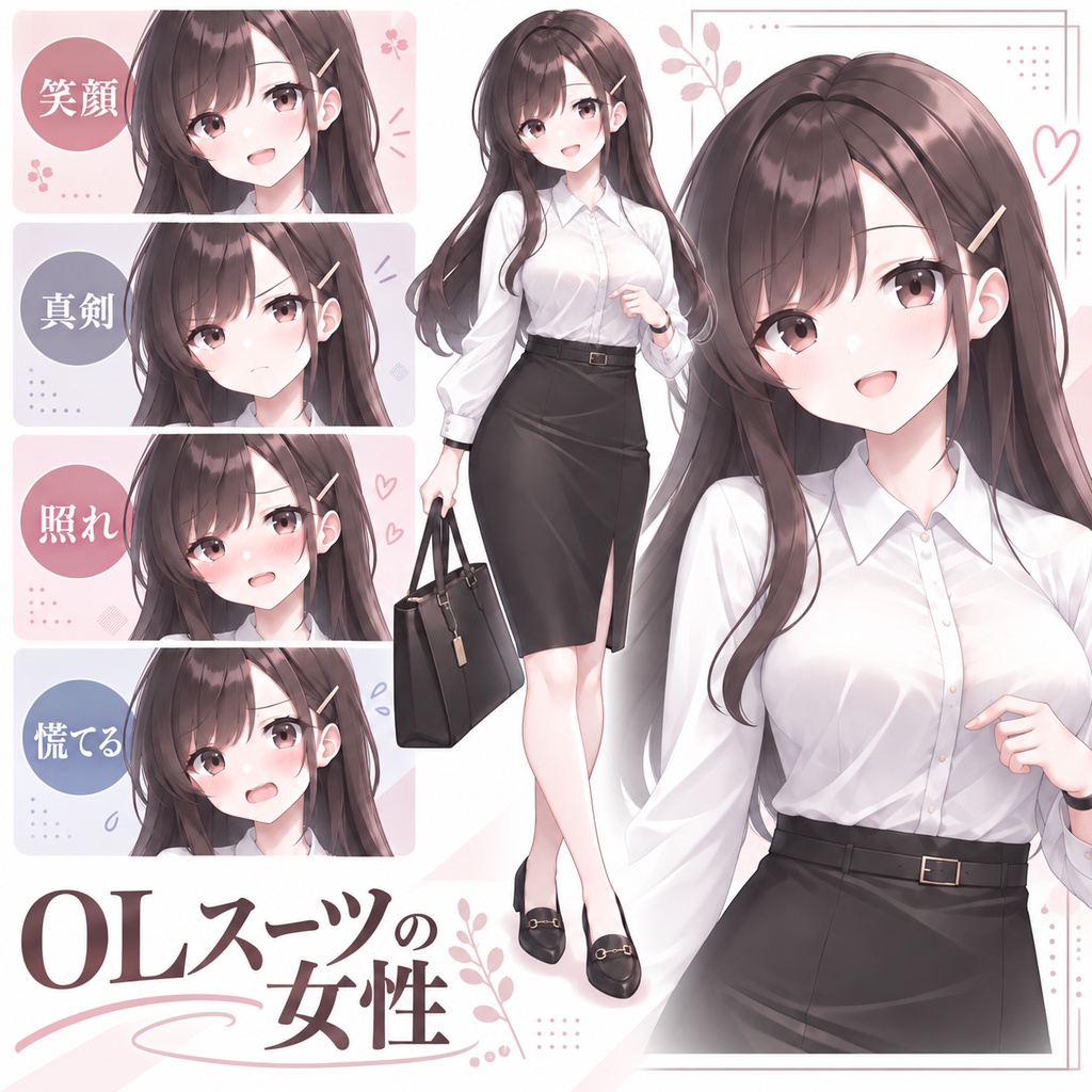 【立ち絵素材398】OLスーツの女性