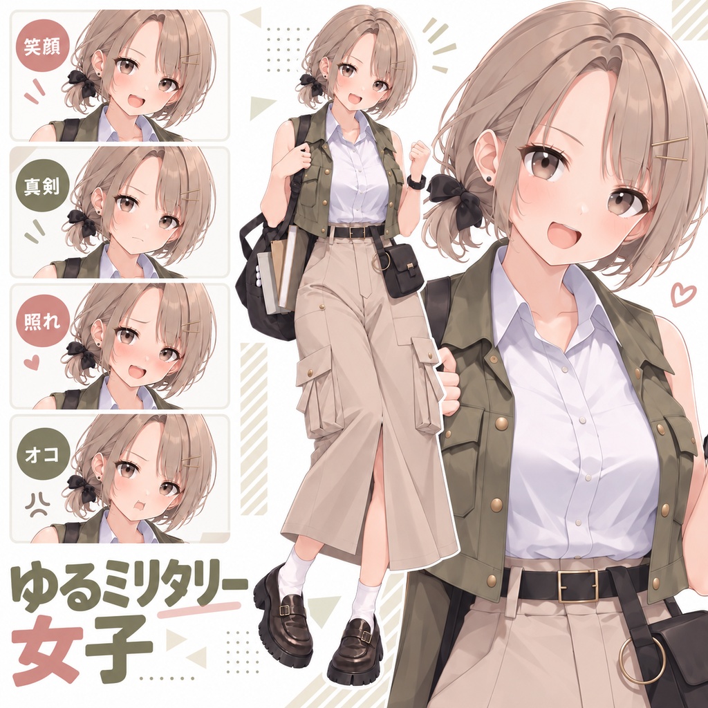 【立ち絵素材399】ゆるミリタリー女子