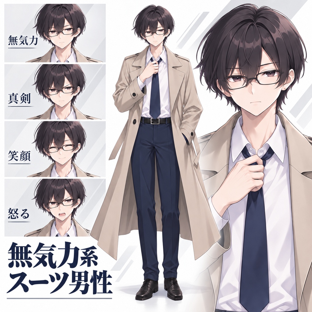 【立ち絵素材402】無気力系スーツ男性