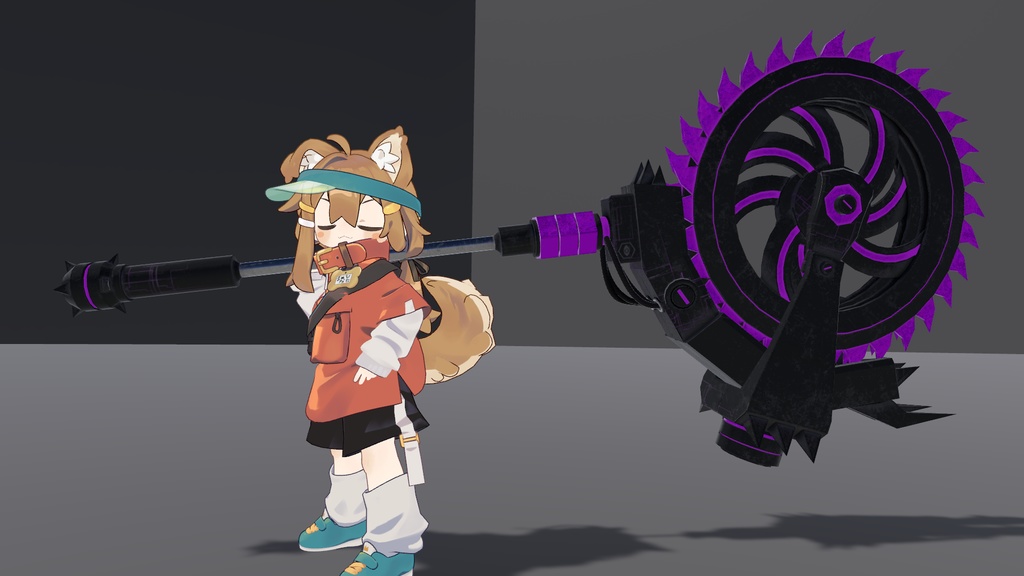 オリジナル3Dモデル Nemesis Driver ネメシスドライバー 【武器】VRChat想定 ギミック パーティクル付き 丸ノコ 巨大武器