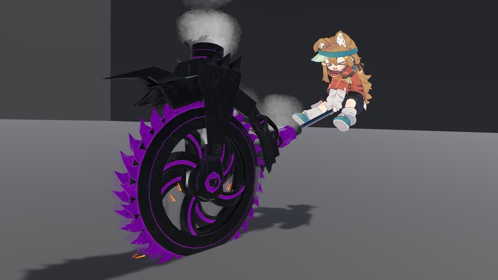 オリジナル3Dモデル Nemesis Driver ネメシスドライバー 【武器】VRChat想定 ギミック パーティクル付き 丸ノコ 巨大武器