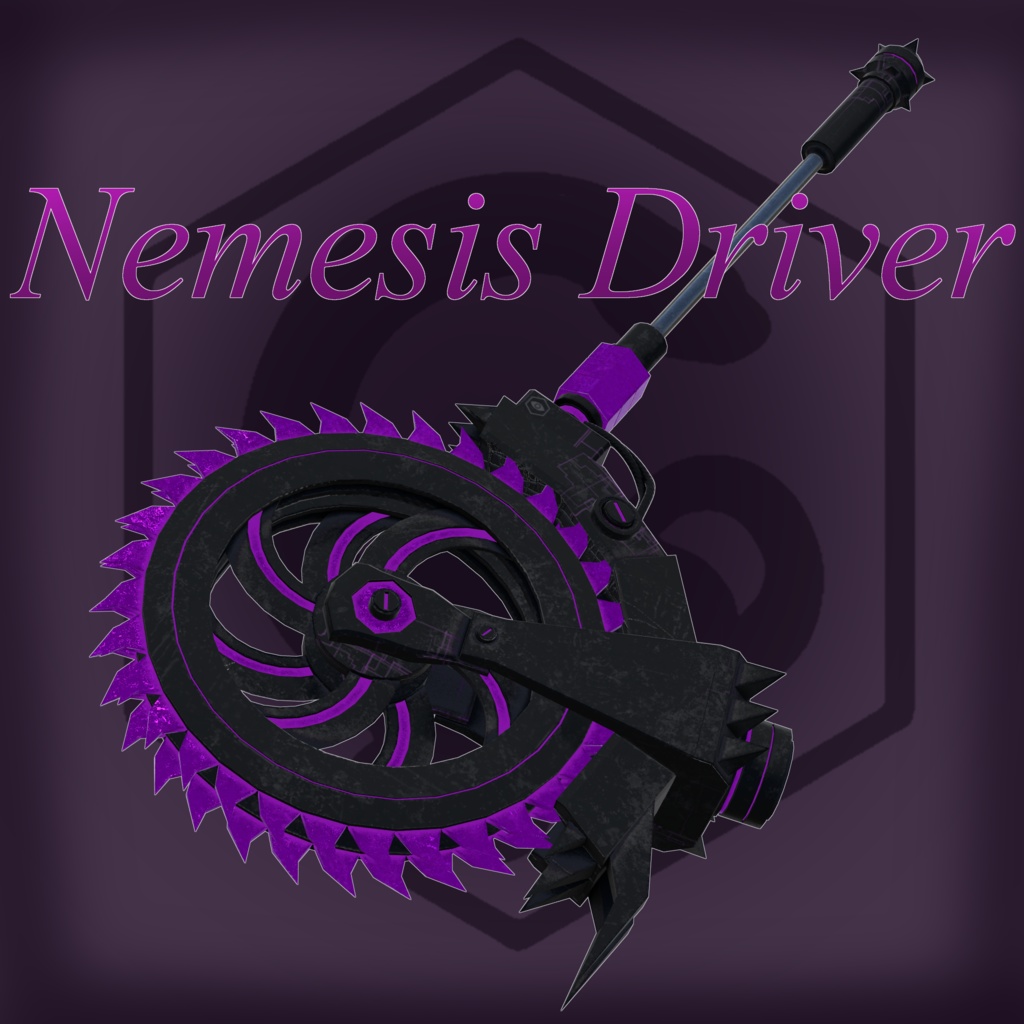 オリジナル3Dモデル Nemesis Driver ネメシスドライバー 【武器】VRChat想定 ギミック パーティクル付き 丸ノコ 巨大武器